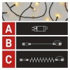VR BASIC TR 100 LED studená svítí stále 10m IP44 VÝPRODEJ Spojovatelný vnitřní/venkovní vánoční řetěz, 100 LED studená, svítí stále, svítící část l=10m, rozteč 0,1m, časovač 6h/18h, vč trafa 230V/30V, max 800 LED, IP44, prodluž kabel černá 5m náhled 7
