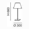 HEURECA stolní Stolní lampa, těleso kov, povrch nikl mat. stínítko sklo opál, pro žárovku 1x100W, E27, A60, 230V, IP20, tř.2, rozměry d=300mm, h=660mm, se stmívačem náhled 2