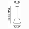 HEURECA závěsná Závěsné svítidlo, těleso kov, povrch nikl mat. stínítko sklo opál, pro žárovku 1x100W, E27, A60, 230V, IP20, tř.2, rozměry d=300mm, vč závěsu h=2200mm, lze zkrátit náhled 2