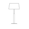 COMFORTE stolní VELK Stolní lampa, základna kov, povrch chrom lesk, klobouk textil bílý, krycí sklo opál mat, pro žárovku 2x40W, E14, 230V, IP20, d=300mm, h=419mm, vypínač na kabelu náhled 3