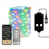 Chain 100x LED RGB smart Tuya VÝPRODEJ Venkovní vánoční řetěz, 100x LED RGB 6W,  fce svítí, nebo mění barvy, ovl smart telefon Tuya, WiFi, 230V, IP44, napájec adapter IP20, svítící část l=10m náhled 1
