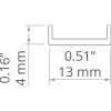 DF13A Difuzor k profilu pro LED pásky nacvakávací, materiál plast, opál mléčný, propustnost 70%, rozměry 13x4mm, l=3000mm náhled 3