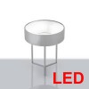 ROUNDA LED STOLNÍ Stolní lampa, prstenec, základna kov, povrch bílá, nebo šedostříbrná, difuzor plast opál, LED 27W, teplá 3000K, 230V, IP20, stínítko d=390mm, h=110mm, celková výška 450mm