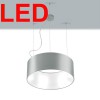 ROUNDA LED ZÁVĚSNÉ Závěsné svítidlo, prstenec, základna kov, povrch bílá, nebo šedostříbrná, difuzor plast opál, LED 27W/50W, teplá 3000K, 230V, IP20, rozměry dle typu