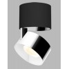 BRON C LED 11W Stropní přisazené bodové svítidlo, nastavitelný směr svícení, těleso hliník, povrch černá/chrom, LED 1x11W, 770lm, teplá 3000K, Ra80, stmív DALI/PUSH, 230V, IP20, rozměry d=77mm, výška: 98,5mm náhled 1