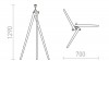 ARNDSTADT FL Stojací lampa s objímkou, stojanový podstavec, těleso dřevo bambus, pro žárovku 1x28W, E27, 230V, IP20. rozměry 700x1290mm. náhled 3
