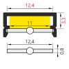 FRITILA profil Přisazený profil pro LED pásky, materiál hliník, povrch surový, max šířka LED pásků w=12mm, rozměry 6,6x14,4mm, l=4000mm náhled 8