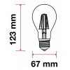 LED žárovka E27 8W D=67mm VÝPRODEJ LED žárovka, těleso kov šedostříbrná, difuzor sklo opál, LED 8W, denní 6400K, 800lm, E27, A67, 230V, tř.1, rozměry d=67mm, h=123mm náhled 2