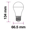 LED E27 17W/1521LM A65 VÝPRODEJ LED žárovka, těleso kov šedostříbrná, difuzor plast opál, LED 17W, 1521lm, denní 6400K, E27, A65, Ra95, 230V, tř.1, rozměry d=66,5mm, h=134mm náhled 2