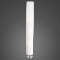 RUDER T3 Stojací lampa, základna kov, povrch chrom, stínítko bílé, plisované, pro žárovku 2x40W, E27 A60, 230V, IP20, tř.2, rozměry d=150mm, h=1190mm, s vypínačem