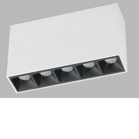 CAEN LED 5x2W Stropní přisazené bodové svítidlo, těleso hliník, povrch bílá/černá, LED 5x2W, 1050lm, teplá 3000K, 230V, IP20, rozměry 137x81x34,5mm