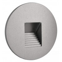 LOSIONE kryt R II Dekorativní kryt pro vestavné svítidlo do stěny, kruhové, materiál hliník, povrch bílá/stříbrná/černá, detail schodkový čtvercový výřez, rozměry d=78mm.