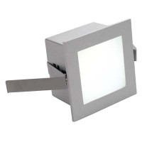 FRAME BASIC LED Vestavné svítidlo do stěny čtvercové, těleso kov, rámeček barva šedostříbrná nebo bílá, difuzor sklo mat, LED 1W, neutrální 4000K/110lm, teplá 3000K/90lm, Ra>80, 350mA/3V, IP20, 90x90x55mm