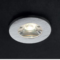 LERO ROUND LED 1X1W Vestavné stropní bodové svítidlo, těleso hliník, povrch broušený/bílá mat, difuzor polykarbonát, LED 1x1W, 67lm, neutrální 4000K, 230V, IP20, tř.1, rozměry 31x21x26mm