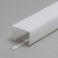NUPHAR DIFUZOR NA KLIP ČTVERCOVÝ Difuzor k profilu pro LED pásky nacvakávací, čtvercový, materiál PMMA, povrch opál, rozměry 33,4x26x2000mm