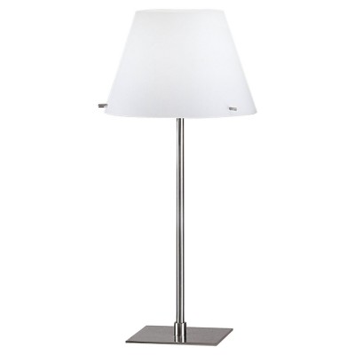 HEURECA stolní Stolní lampa, těleso kov, povrch nikl mat. stínítko sklo opál, pro žárovku 1x100W, E27, A60, 230V, IP20, tř.2, rozměry d=300mm, h=660mm, se stmívačem