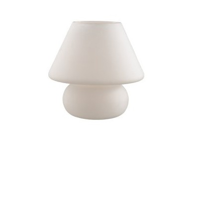 DOROTA 1x60W E27/E14 Stolní dekorativní lampa, těleso a difuzor foukané sklo bílé leptané, pro žárovku 1x60W E27, 230V, IP20, tř.2, rozměry d=225mm, v=240mm