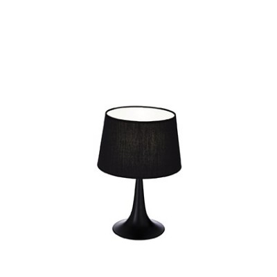 LAILA 1x60W E27 Stolní dekorativní lampa, základna kov, povrch černá, stínítko PVC potaženo textilní látkou černá, pro žárovku 1x60W, E27, 230V, IP20, tř.2, rozměry d=235mm, v=365mm