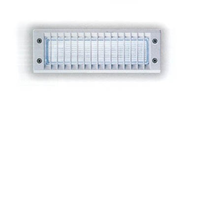 TROP A JEALOUSIE V Vestavné svítidlo do stěny, těleso hliník, povrch černá, šedostříbrná, bílá, se žaluzií, difuzor sklo, pro žárovku 1x40W/E14, nebo zářivku 1x9W/G23, 230V, IP55, tř.1, IK09/10J,256x88x86mm, montážní box SAMOSTATNĚ