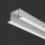 Vestavný profil materiál hliník, povrch elox šedostříbrná, pro LED pásek šířky max w=24mm, rozměry l=1m, 2m, 3m, šířka vč límce 46mm, h=25mm