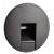 LOSIONE kryt R III Dekorativní kryt pro vestavné svítidlo do stěny, kruhové, materiál hliník, povrch černá, detail čtvercový výřez, rozměry d=78mm.