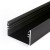 BARTIAS profil Přisazený pro LED pásky, materiál hliník, povrch černý, max šířka LED pásků w=50mm, rozměry 53x28mm, l=4000mm