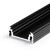 CHENO profil PŘISAZENÝ Přisazený profil pro LED pásky, materiál hliník, povrch černý, max šířka LED pásků w=14mm, rozměry 24x9mm, l=4000mm