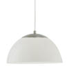 Závěsné světlo TOPO 1, základna matný nikl, stínítko foukané sklo zářivě bílé, 1x40W, E14, 230V, IP20, d=250mm, závěs h=1100mm