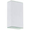 Nástěnné světlo ABIDA, včetně světelného zdroje, základna ocel,bílá, stínítko satinované sklo, 2x4,76W LED, 230V, IP20, d=90mm, l=160mm.