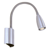 Nástěnné LED svítidlo na čtení, flexibilní rameno, barva matná stříbrná, 3W, LED, teplá bílá 3000K, 230V, IP20, rozměry 80x65x35mm.
