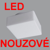 Přisazené LED svítidlo LINA 1, nouzové, základna kov, bílá, stínítko opálové sklo, 1W, 1xL01, 4000K, 230V, IP43, 200x200x105mm.