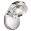 MIRA - Nástěnné svítidlo koupelnové, pro osvětlení zrcadla, materiál hliník, sklo, barva chrom, 1x7,5W, LED, teplá bílá 2700K, 230V, IP44, rozměry l=101mm, w=140mm, h=136mm.