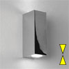 Nástěnné LED svítidlo BLOC, svítí nahoru i dolů, materiál chrom nebo matný nikl, 2x1W, LED, 230V/350mA, IP44, rozměry 100x35x50mm.
