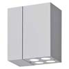 Nástěnné světlo FLAT, základna stříbrnošedá/bílá, 4x LED=8W, 4300K, 230V, IP40, 151x124x77,5mm