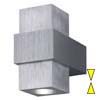 Svítidlo přisazené, AIDAN 2, česaná ocel, LED bílá nebo modrá, 2x1W, 230V/350mA, IP20, 46x90x75mm