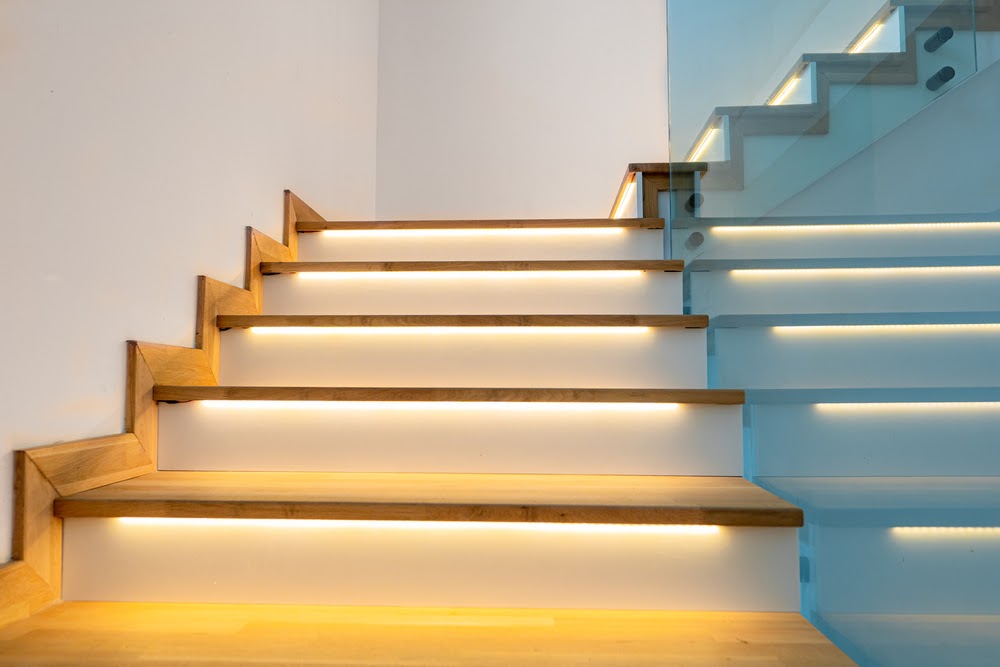Osvětlení schod. stupňů pásky LED