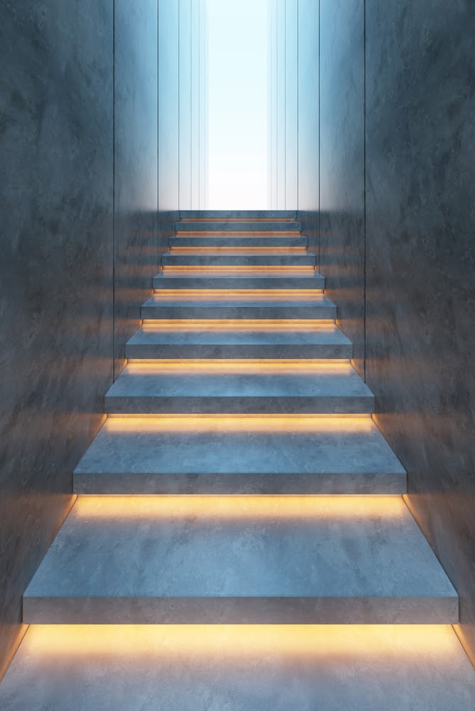 Osvětlení schodů s nízkou podstupnicí