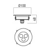 NOTABELA LED IP65 kruhové Vestavné, zápustné venkovní svítidlo, materiál hliník, povrch bílá, krycí sklo čiré, LED 3x3W, 660lm, teplá 3000K, 700mA, IP65, tř.1, rozměry d=100mm, h=48mm náhled 4