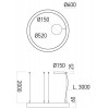 LEKONO LED závěsné Závěsné svítidlo, materiál hliník, povrch černá, difuzor plast opál PC, LED 57W, 6912lm, teplá 3000K, 230V, IP20, tř.1, rozměry d=900mm, vč lankového závěsu l=3000mm lze zkrátit náhled 10