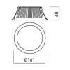 ROTANSA Stropní, vestavné, svítidlo, materiál hliník, povrch bílá, difuzor polykarbonát opál, LED 40W, 2799lm, teplá 3000K, Ra80, 900mA, do koupelny IP54, tř.3, d=220mm, h=78mm, trafo samostatně náhled 5