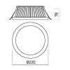 ROTANSA Stropní, vestavné, svítidlo, materiál hliník, povrch černá, difuzor polykarbonát opál, LED 21W, 1472lm, teplá 3000K, Ra80, 700mA, do koupelny IP54, tř.3, d=161mm, h=68mm, trafo samostatně náhled 6