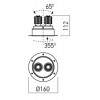 DELENO LED 2X9W Vestavné, dvoubodové svítidlo, nastav směr sv, materiál hliník bílá, krycí plast transp, LED 2x9W, 1300lm, teplá 3000K, UGR<10, Ra90, 230V, IP20, tř.2, d=160mm, h=112mm, vč trafa náhled 3