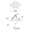 STERN LED výklopné Vestavné, bodové svítidlo, výklopné 45°, materiál hliník bílá, krycí plast transp, LED 15W, 1480lm, neutrální 4000K, UGR<16, Ra90, vyzař. úhel 38°, 230V, IP20, tř.2, d=105mm, h=82mm, vč trafa náhled 4