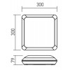 RANER LED IP66 čtvercové Stropní přisazené venkovní svítidlo, materiál plast, povrch bílá, difuzor plast opál PC, LED 20W, 2565lm, neutrální 4000K, 230V, IK10, IP66, Ra80, tř.2, 300x300x79mm náhled 2