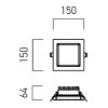 ODERN IP44/IP20 čtverec Stropní, vestavné, čtvercové svítidlo, základna hliník, povrch matná bílá, rám hliník bílá, difuzor plast opál, LED 12W, neutrální 4000K, 915lm, 230V, IP44/IP20, Ra82, tř.2, 115x115x64mm náhled 5