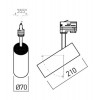 JORA LED do 3F lišty Bodové svítidlo do 3-fázové lišty, nastav směr svícení, materiál hliník, povrch černá, LED 20W, 2480lm, neutrální 4000K, vyzař. úhel 36°, UGR<13, 230V, Ra90, IP20, tř.1, d=70mm, h=210mm, vč t náhled 7