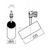 JORA LED do 3F lišty Bodové svítidlo do 3-fázové lišty, nastav směr svícení, materiál hliník, povrch černá, LED 30W, 3920lm, neutrální 4000K, vyzař. úhel 36°, UGR<13, 230V, Ra90, IP20, tř.1, d=85mm, h=235mm, vč t náhled 8