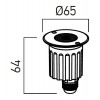 MELISSA IP67 IK08 KRUH 2000KG Zemní kruhové svítidlo, základna hliník černý, rám nerez, krycí sklo čiré, LED 6W, teplá 3000K, 24V, IP67, statická zátěž 2000kg, IK08, Ra80, tř.3, d=65mm, h=64mm náhled 2