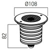 MELISSA IP67 IK08 KRUH 2000KG Podlahové kruhové svítidlo, základna hliník šedá, rám nerez, krycí sklo čiré, LED 15W, teplá 3000K, vyzař. úhel 40°, 230V, IP67, statická zátěž 2000kg, IK08, Ra80, tř.3, d=108mm, h=82mm náhled 2