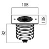 MELISSA LED IP67 čtverec 15W Podlahové čtvercové svítidlo, základna hliník šedá, rám nerez, krycí sklo čiré, LED 15W, 1680lm, teplá 3000K, UGR<16, 230V, IP67, statická zátěž 2000kg, IK09, Ra80, tř.1, 108x108x82mm, vč tra náhled 2